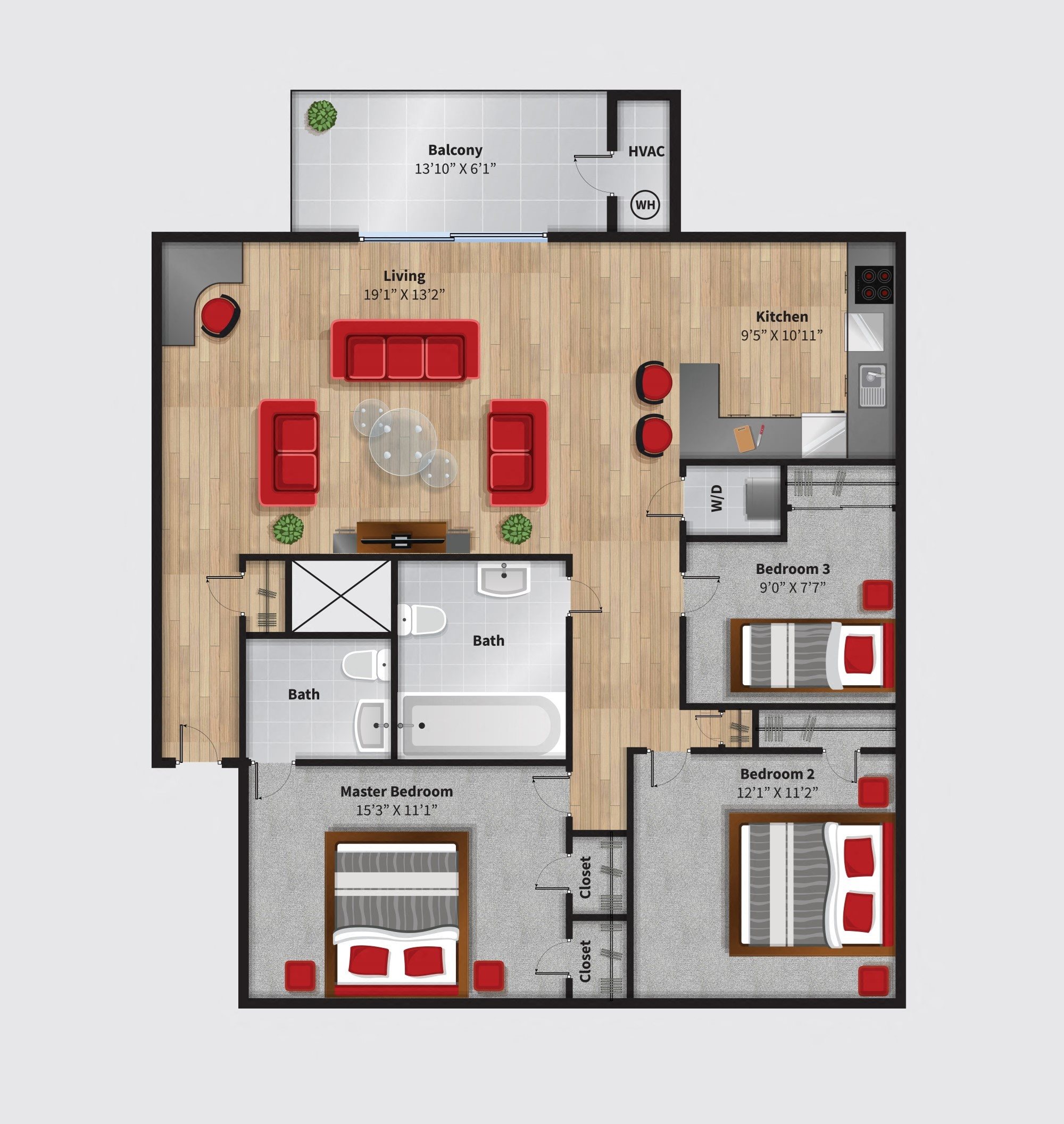 The Cove at HDG Apartments Regatta Floor Plan